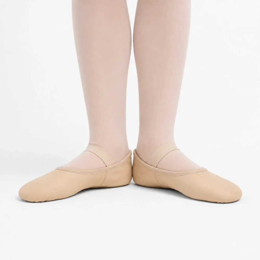 pink leather ballet shoe